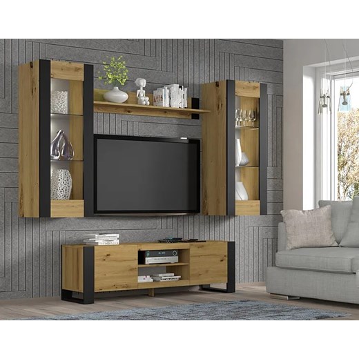 Półka ścienna dąb artisan - Birma 8X Elior One Size Edinos.pl
