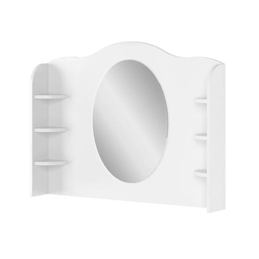 Biała toaletka na biurko z owalnym lustrem - SO-06 Edinos One Size Edinos.pl