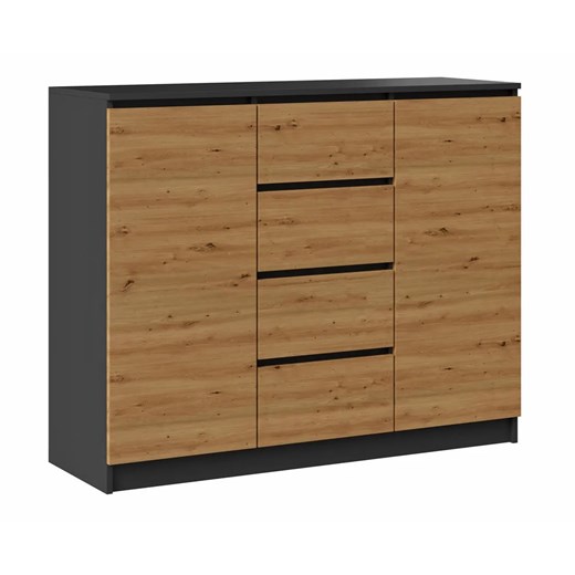Komoda w stylu loft antracyt + dąb artisan - Diegi 2X ze sklepu Edinos.pl w kategorii Komody - zdjęcie 172216508