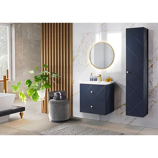 Granatowa szafka pod umywalkę w stylu glamour - Glamos 4X 60 cm Elior One Size Edinos.pl