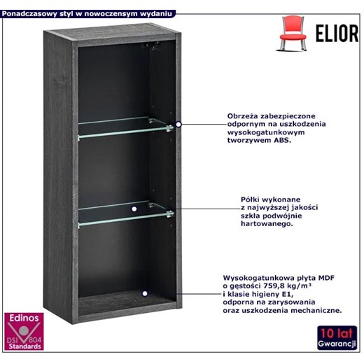 Górny wiszący regał łazienkowy dąb Sheran - Ebra 6X Elior One Size wyprzedaż Edinos.pl