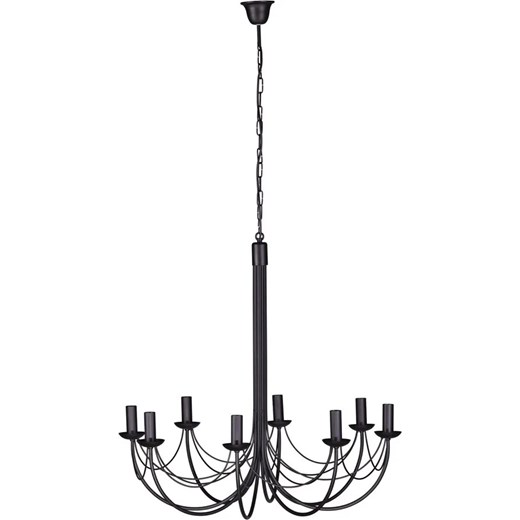Czarny 8-ramienny żyrandol świecznikowy - S873-Mivos Lumes One Size Edinos.pl
