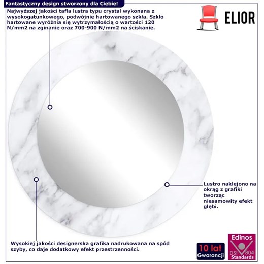 Designerskie lustro w dekoracyjnej ramie - Tutori 5X 3 rozmiary Elior One Size Edinos.pl