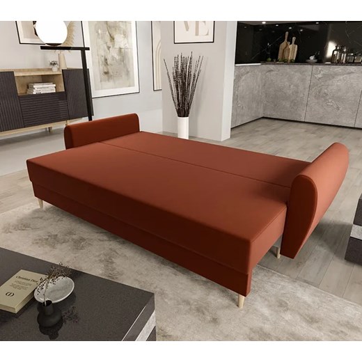 Pomarańczowa sofa rozkładana - Castello 3X Elior One Size Edinos.pl
