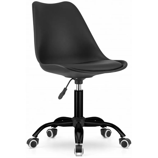 Czarne krzesło obrotowe skandynawskie - Rawis ze sklepu Edinos.pl w kategorii Krzesła biurowe - zdjęcie 172217717