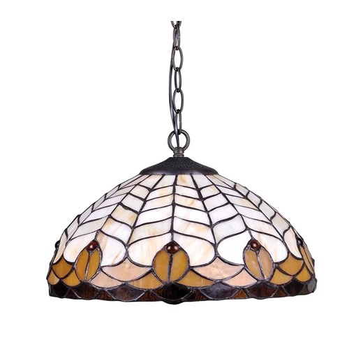 Lampa wisząca retro z witrażowym kloszem - S946-Grano ze sklepu Edinos.pl w kategorii Lampy wiszące - zdjęcie 172217845