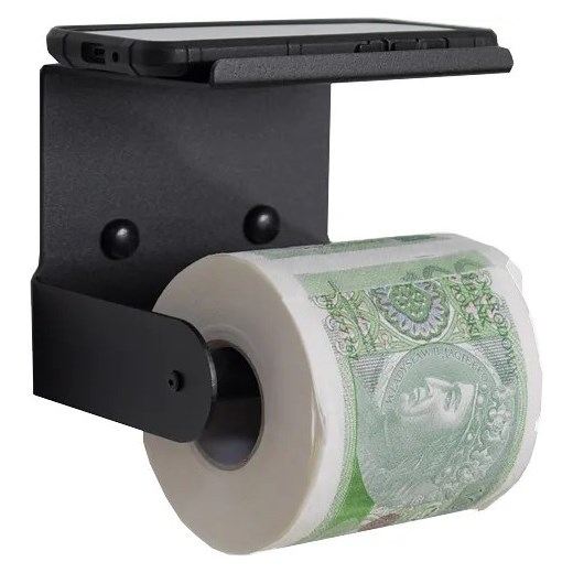 Metalowy uchwyt na papier toaletowy z półką - Prendi Elior One Size Edinos.pl