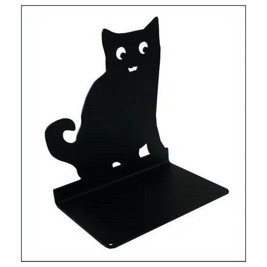 Czarna podpórka z kotem na książki - Tarly 4X Elior One Size Edinos.pl