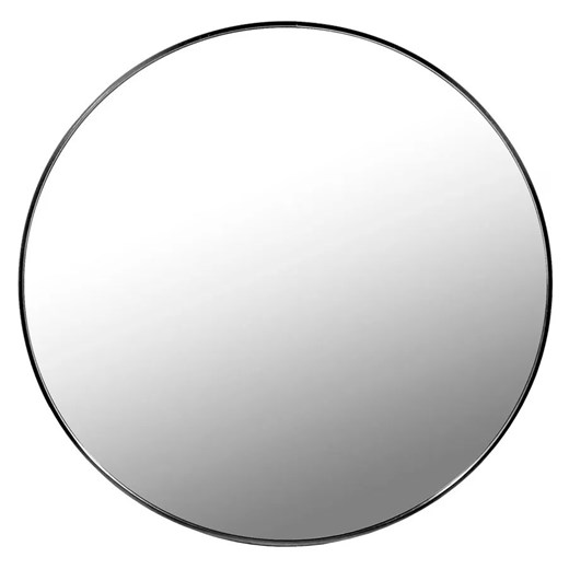 Czarne metalowe lustro okrągłe  loft 80 cm - Pireo ze sklepu Edinos.pl w kategorii Lustra - zdjęcie 172218286