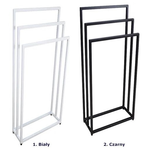 Czarny stojący wieszak na ręczniki 45 cm - Kardik 3X Elior One Size Edinos.pl