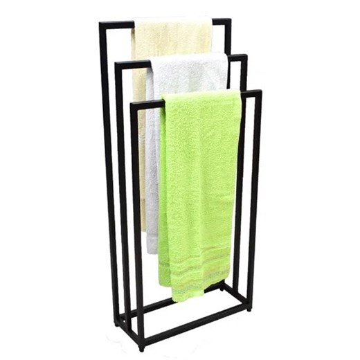 Czarny stojący wieszak na ręczniki 45 cm - Kardik 3X Elior One Size Edinos.pl
