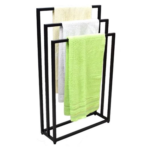Czarny stojak na ręczniki 60 cm - Kardik 4X Elior One Size Edinos.pl