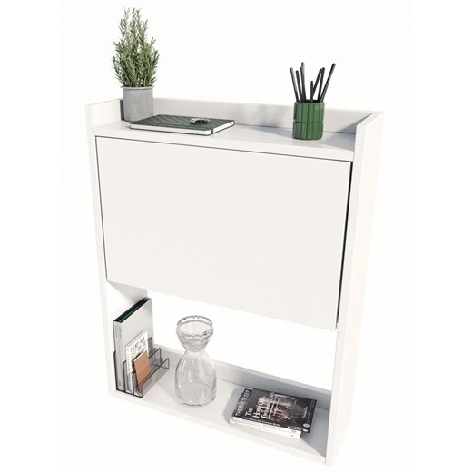 Białe małe składane biurko do pokoju z półkami - Vatos Elior One Size wyprzedaż Edinos.pl