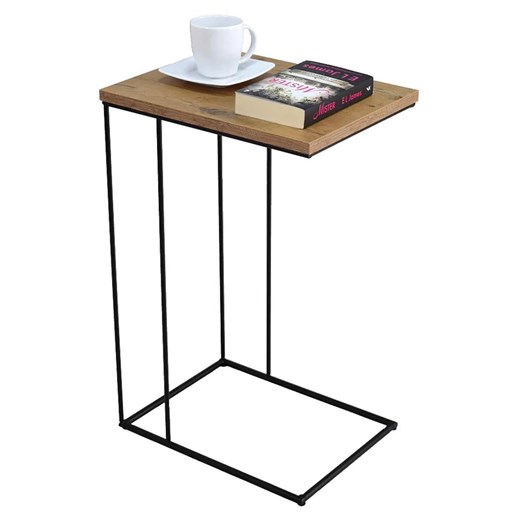 Loftowy stolik pomocniczy dąb lancelot + czarny- Texti 5X ze sklepu Edinos.pl w kategorii Meble biurowe - zdjęcie 172218496