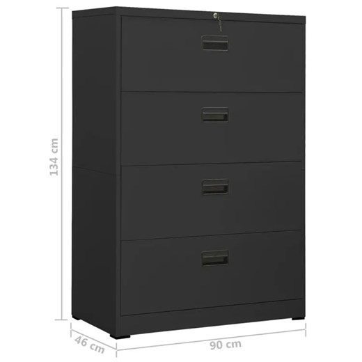 Antracytowa szafka na dokumenty z kluczem - Plaza 3X Elior One Size Edinos.pl