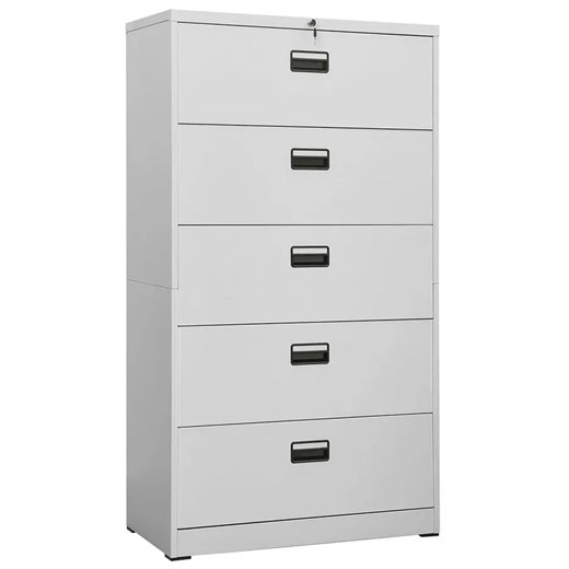 Jasnoszara szafka do biura na klucz - Plaza 4X Elior One Size Edinos.pl okazja