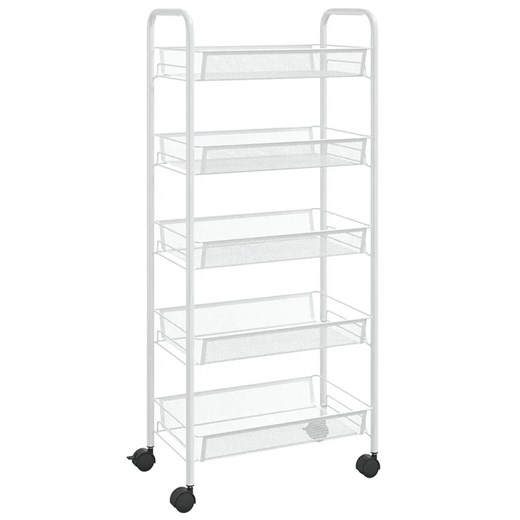 Biały siateczkowy organizer na kółkach R7-P37 ze sklepu Edinos.pl w kategorii Meble kuchenne - zdjęcie 172218759