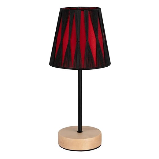 Abażurowa lampka na drewnianej podstawie - A95-Uresa Lumes One Size Edinos.pl