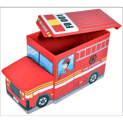 Czerwone składane pudełko na zabawki straż pożarna - Pesti 4X Elior One Size Edinos.pl
