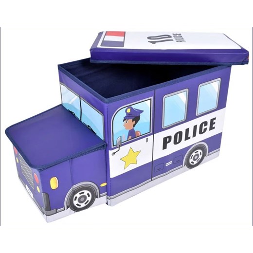 Niebieskie pudełko na zabawki dla dzieci radiowóz - Pesti 4X Elior One Size Edinos.pl
