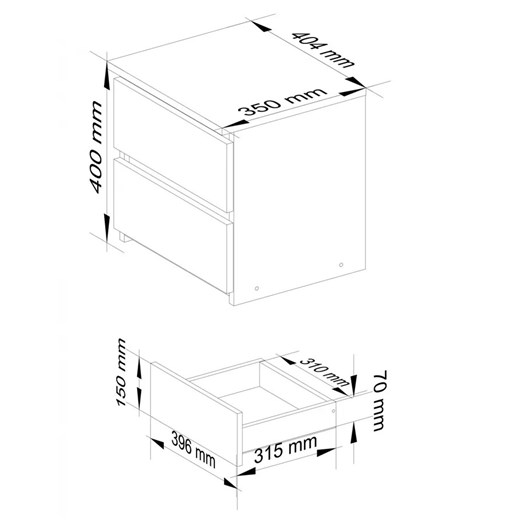 Klasyczna szafka nocna w kolorze wenge - Terik 3X Elior One Size Edinos.pl