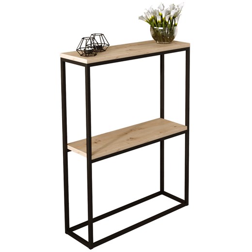 Konsola w stylu loft czarny + dąb artisan Z7-P32 ze sklepu Edinos.pl w kategorii Konsole - zdjęcie 172219476