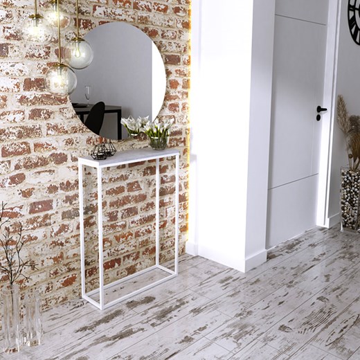 Nowoczesna konsola biały + beton - Erosa 8X Elior One Size Edinos.pl