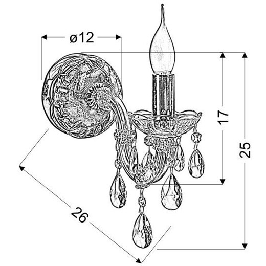 Złoty kinkiet kryształowy - Z001-Perlos Lumes One Size Edinos.pl