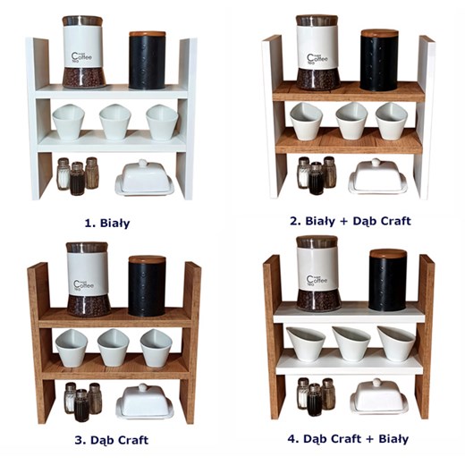 Półka kuchenna na przyprawy dąb craft + biały - Roksi Elior One Size promocyjna cena Edinos.pl