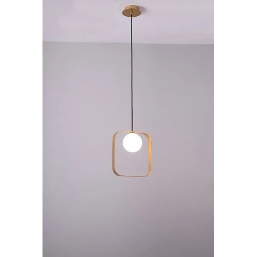 Złota lampa wisząca kwadrat - V030 N4-F57 ze sklepu Edinos.pl w kategorii Lampy wiszące - zdjęcie 172219777