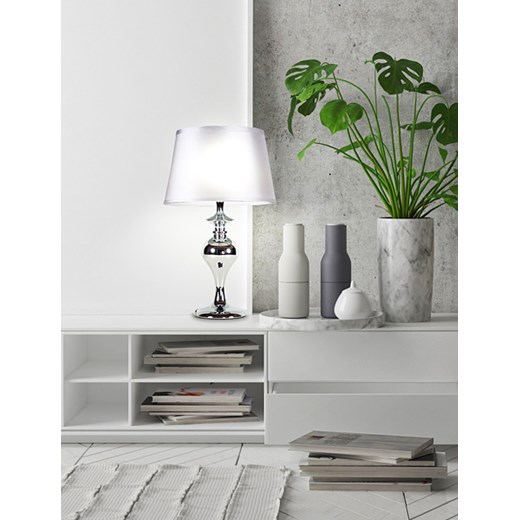 Klasyczna lampa stołowa ze srebrnym abażurem - T030 - Tokis Lumes One Size wyprzedaż Edinos.pl