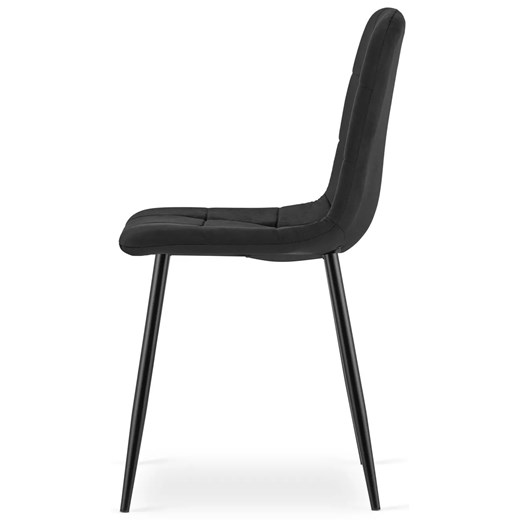 Czarne krzesło welurowe do jadalni - Fabiola 4X Elior One Size Edinos.pl promocyjna cena