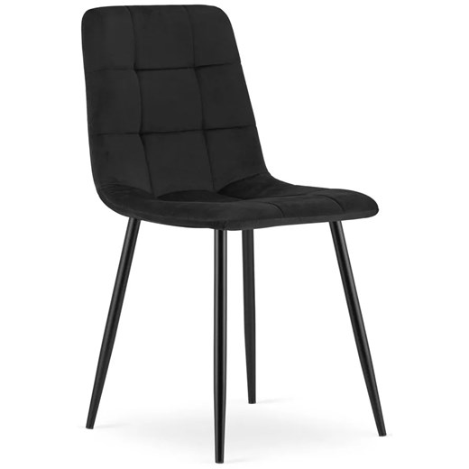 Czarne krzesło welurowe do jadalni - Fabiola 4X Elior One Size okazyjna cena Edinos.pl