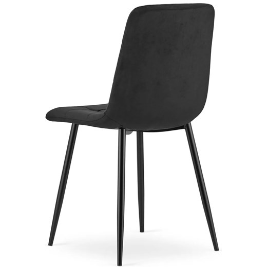 Czarne krzesło welurowe do jadalni - Fabiola 4X Elior One Size Edinos.pl okazja