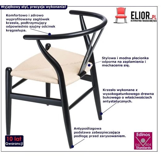 Krzesło gięte Topeo 2X - czarne Elior One Size Edinos.pl