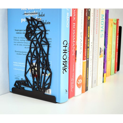 Czarna podpórka na książki w kształcie geometrycznego kota - Ontaro Elior One Size Edinos.pl okazyjna cena