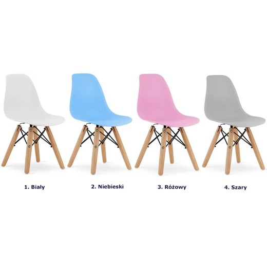 Różowe krzesło dziecięce w stylu skandynawskim - Suzi 3X Elior One Size Edinos.pl