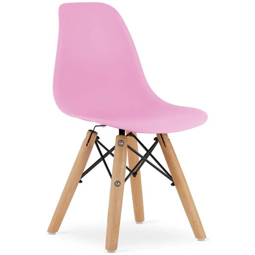Różowe krzesło dziecięce w stylu skandynawskim - Suzi 3X Elior One Size Edinos.pl