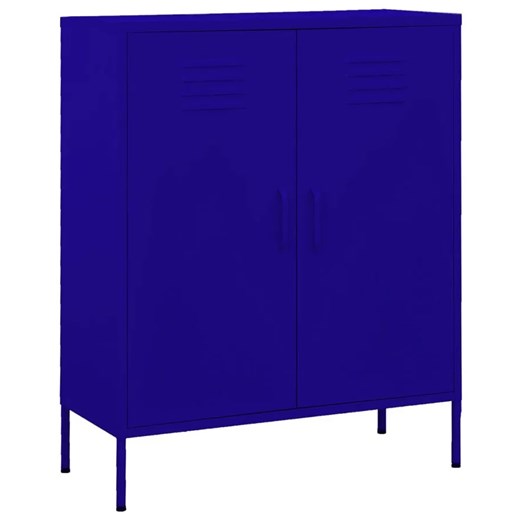 Granatowa szafka gospodarcza w stylu industrialnym - Garu 8X Elior One Size Edinos.pl