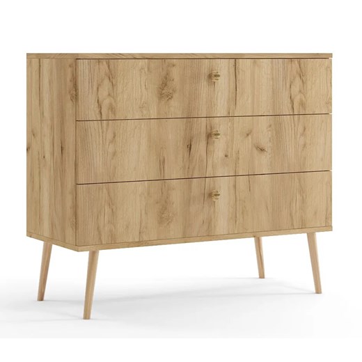 Minimalistyczna komoda boho dąb craft złoty - Geza 8X ze sklepu Edinos.pl w kategorii Komody - zdjęcie 172221456