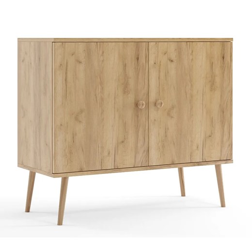 Skandynawska komoda boho dąb craft złoty N7-D31 ze sklepu Edinos.pl w kategorii Komody - zdjęcie 172221496