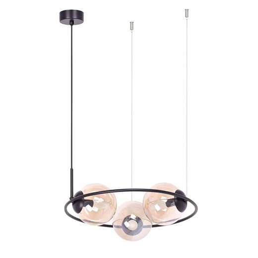 Geometryczna lampa wisząca z bursztynowymi kloszami - A202 Z7-N12 - id: 30153 - marki Lumes - 172221687 Geometryczna lampa wisząca z bursztynowymi kloszami - A202 Z7-N12 ze sklepu Edinos.pl w kategorii Lampy wiszące - zdjęcie 172221687
