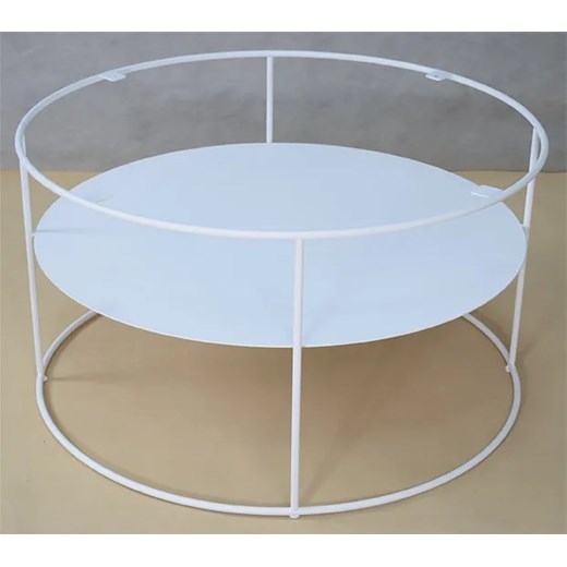 Okrągły stolik kawowy z białym stelażem beton - Karolis 5X Elior One Size Edinos.pl