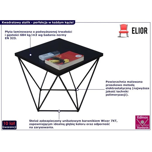 Czarny minimalistyczny stolik kawowy - Galapi 5X Elior One Size Edinos.pl