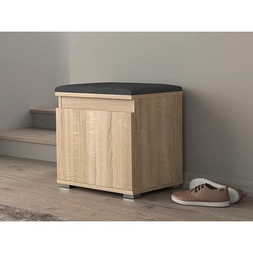 Szafka na buty z welurowym siedziskiem dąb sonoma + szary - Ekori 3X Elior One Size Edinos.pl
