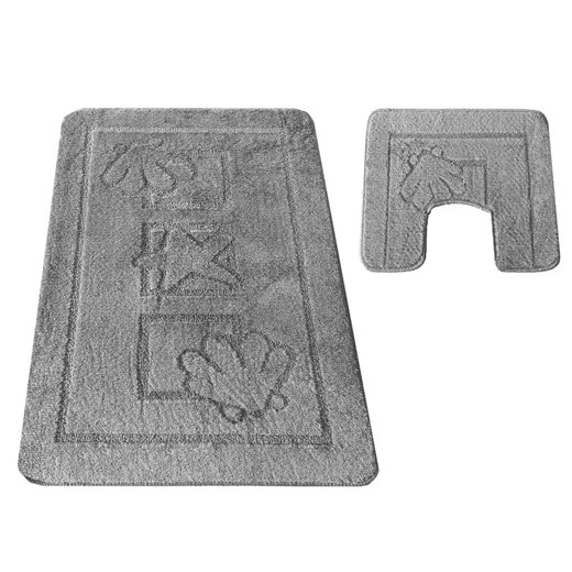 Komplet szarych chodniczków łazienkowych R3-D61 ze sklepu Edinos.pl w kategorii Dywaniki łazienkowe - zdjęcie 172222279