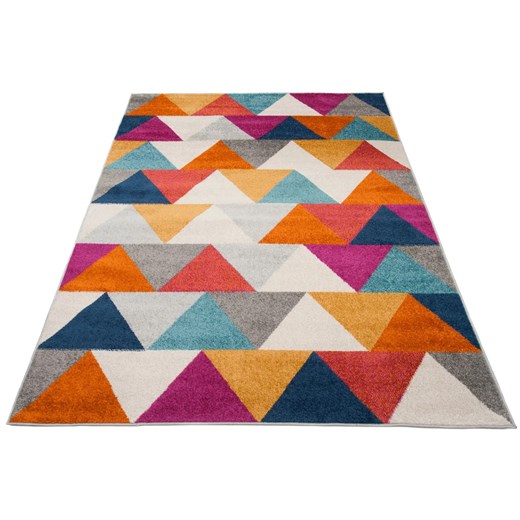 Kolorowy nowoczesny dywan w trójkąty - Caso 6X Profeos One Size promocja Edinos.pl