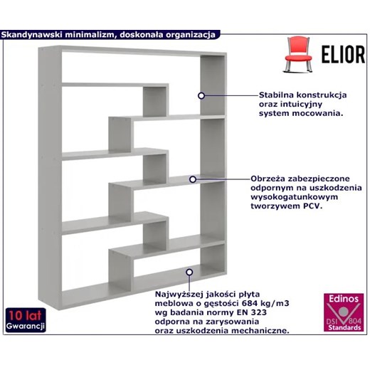 Szary minimalistyczny regał wiszący lub stojący - Ovio Elior One Size Edinos.pl okazja