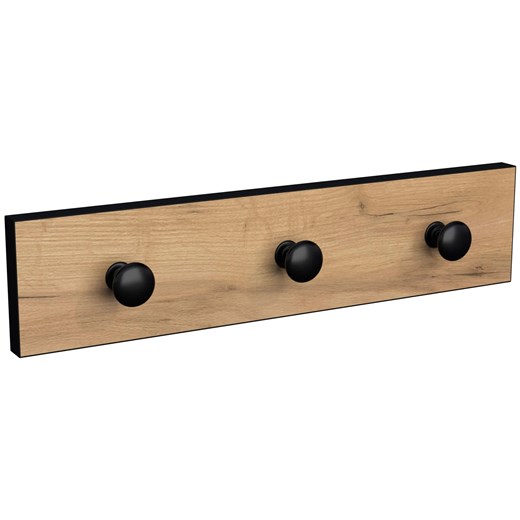 Nowoczesny wieszak ścienny dąb craft + czarny E2-P44 ze sklepu Edinos.pl w kategorii Zestawy mebli do przedpokoju - zdjęcie 172222947