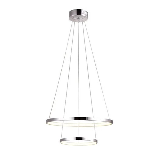 Podwójna modernistyczna lampa chrom - V082 W0-H07 ze sklepu Edinos.pl w kategorii Lampy wiszące - zdjęcie 172222997